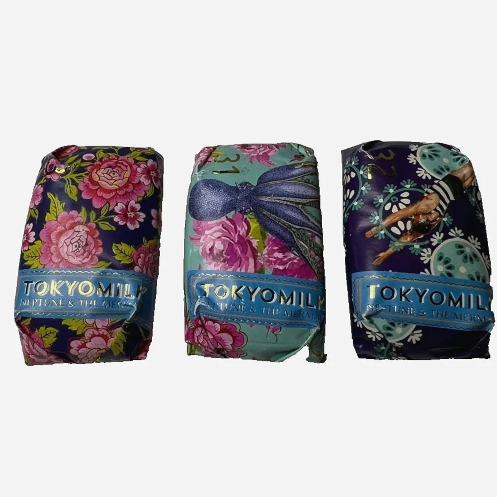 3‎ TokyoMilk Neptune and The Mermaid Lost Atlantis Mini Soap Collection 35g New