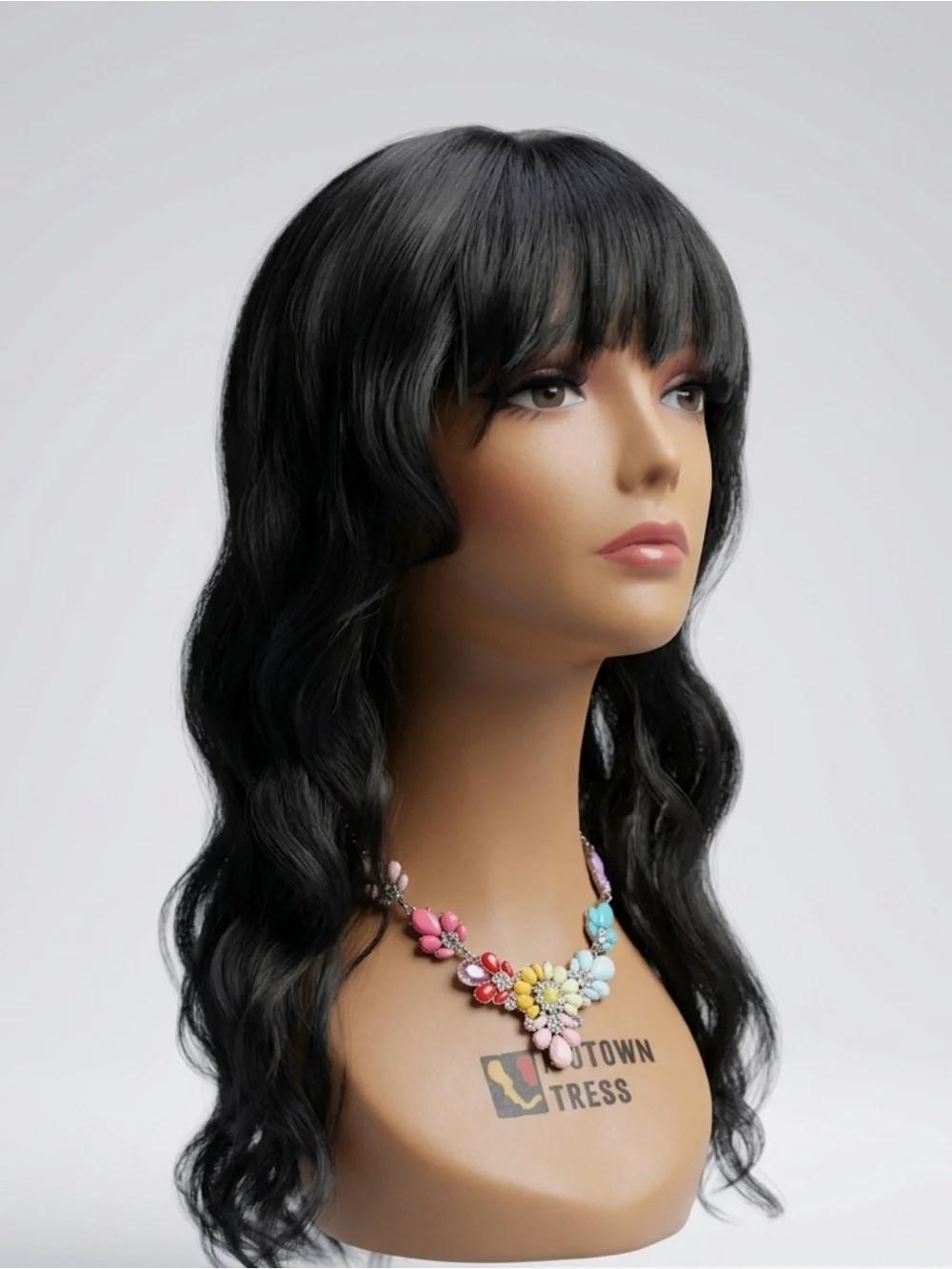 Black Wavy Fringe Women's Wig Unit(SALE)