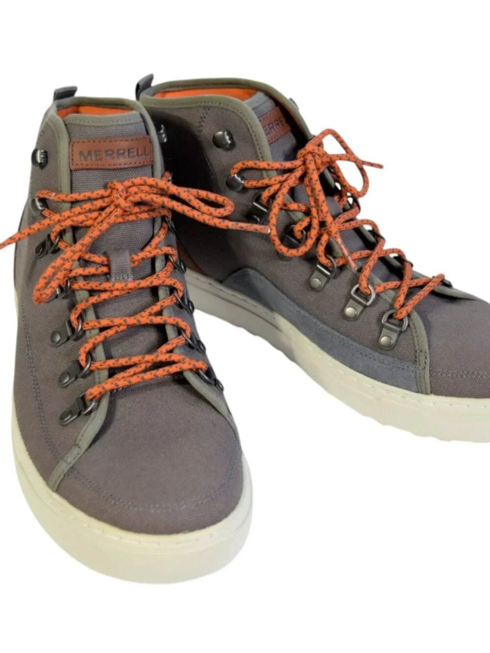 Merrell J71389 Mens 10.5 NWOB Castlerock Gray Canvas Sneaker Chukka Hiking Boots