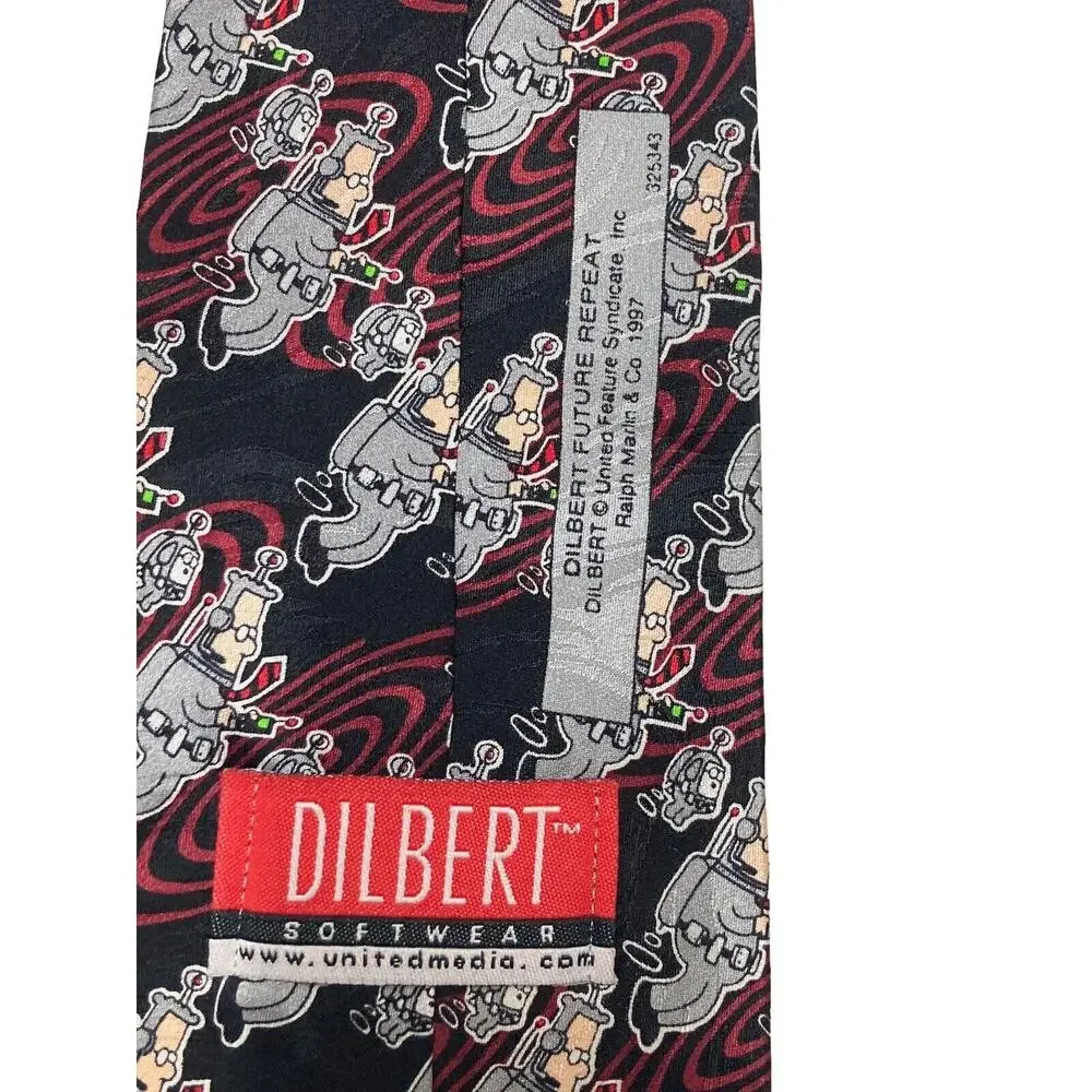 Softwear Ralph Marlin Dilbert Future Repeat Vintage Novelty Necktie Cartoon
