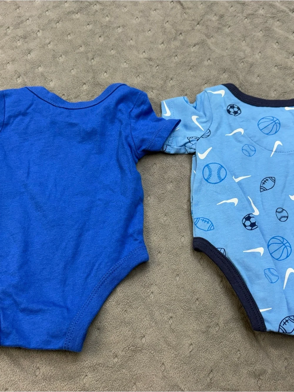 Nike Blue & Light Blue Baby Bodysuit Set with Sports Print