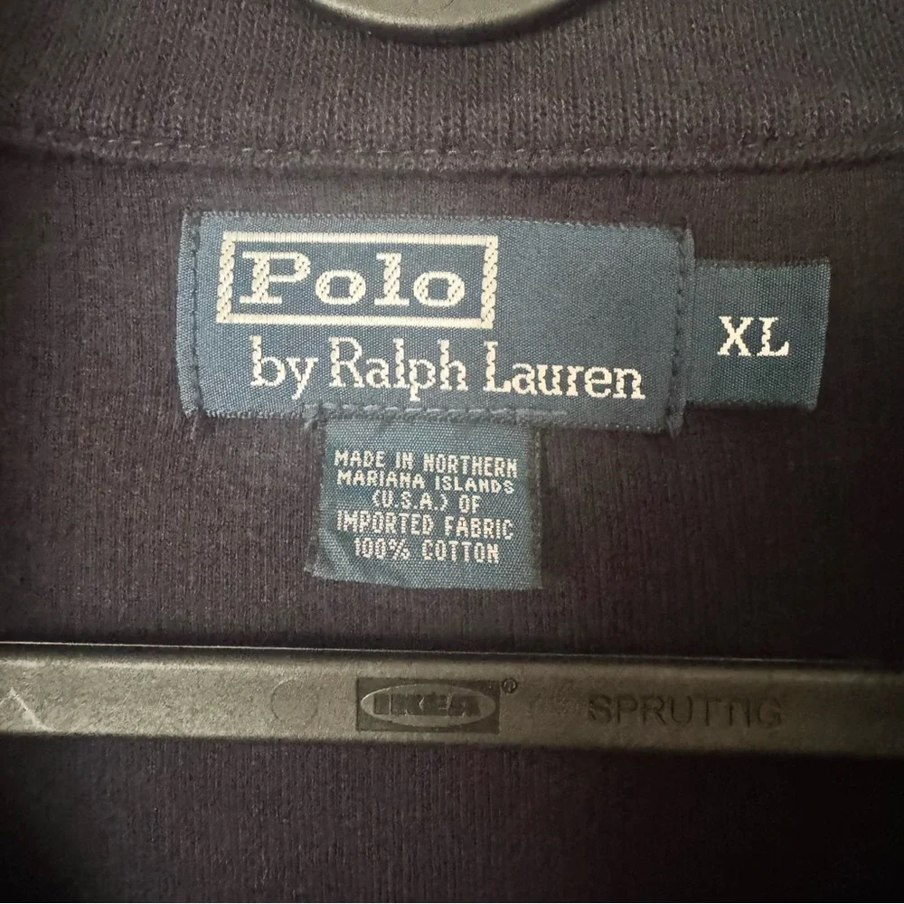 Polo Ralph‎ Lauren Quarter Zip Pullover Sweater Navy XL Cotton Red Pony Logo