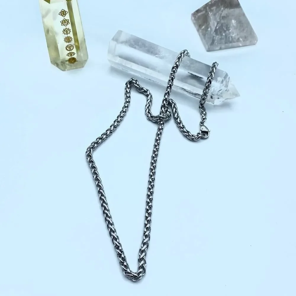 20 Inch Stainless Steel Wheat Chain With Lobster Claw Clasp, Unisex