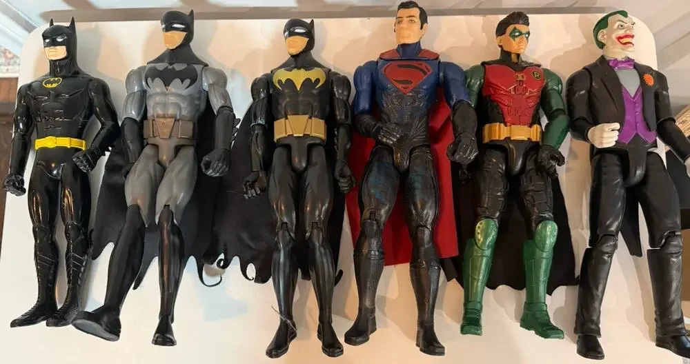 DC Comics Action Figure Lot Batman Superman Robin Joker 6 Large Figures