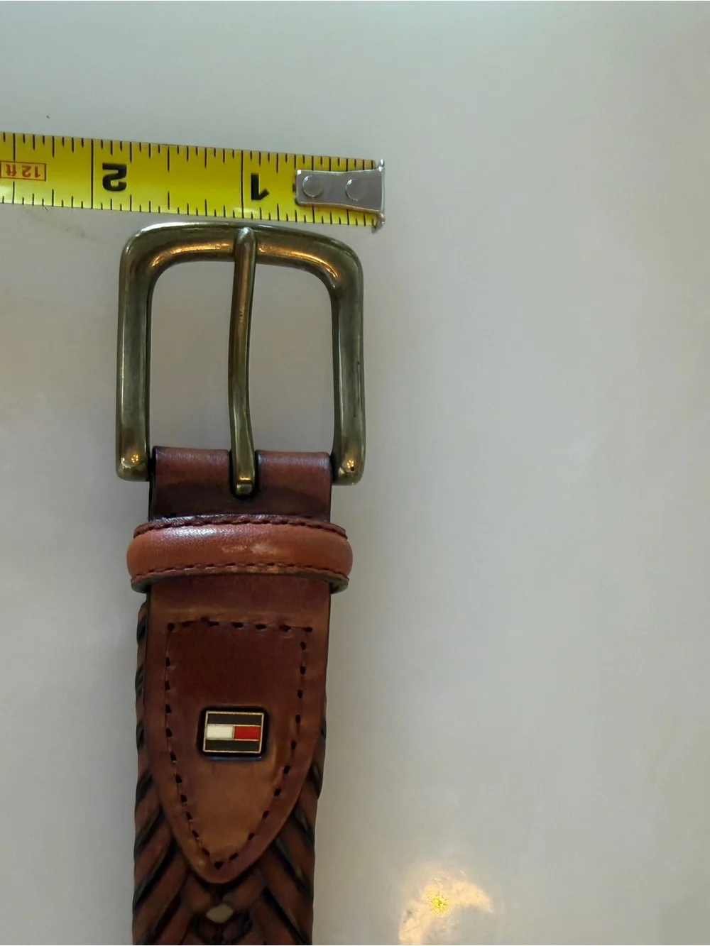 Men’s Brown leather woven Tommy Hilfiger Belt