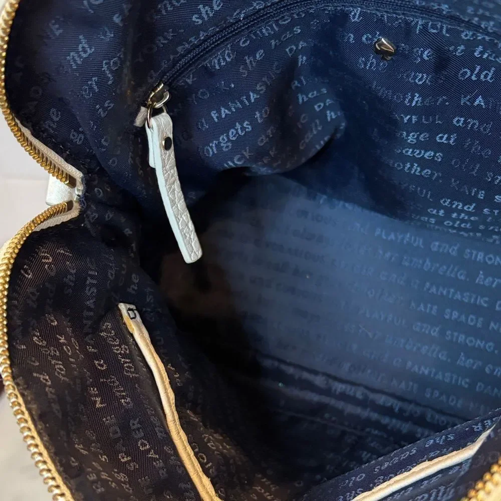 Kate Spade Bag Purse Handbag Leather Color Block Pebbled Domed Satchel Bag Tote