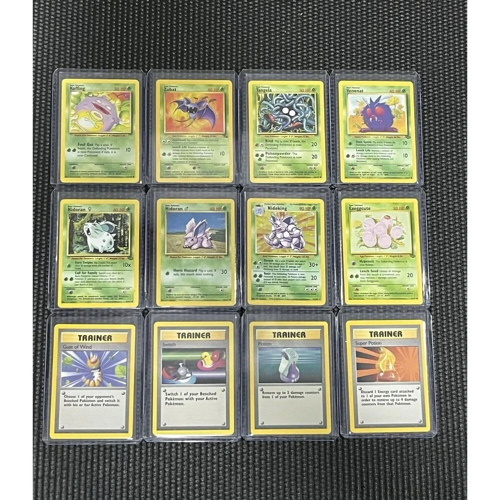 Vintage Pokemon Card Lot 12 WOTC Base Set - Nidoking Holo - Unlimited 1999