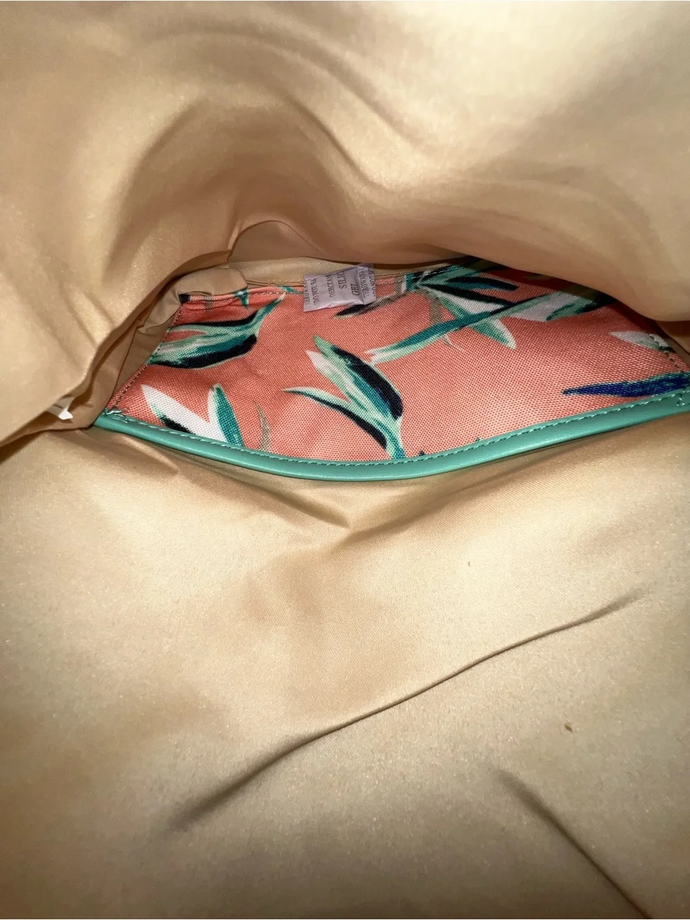 Rachel Pally Coral Floral and Mint Fold-Over Clutch