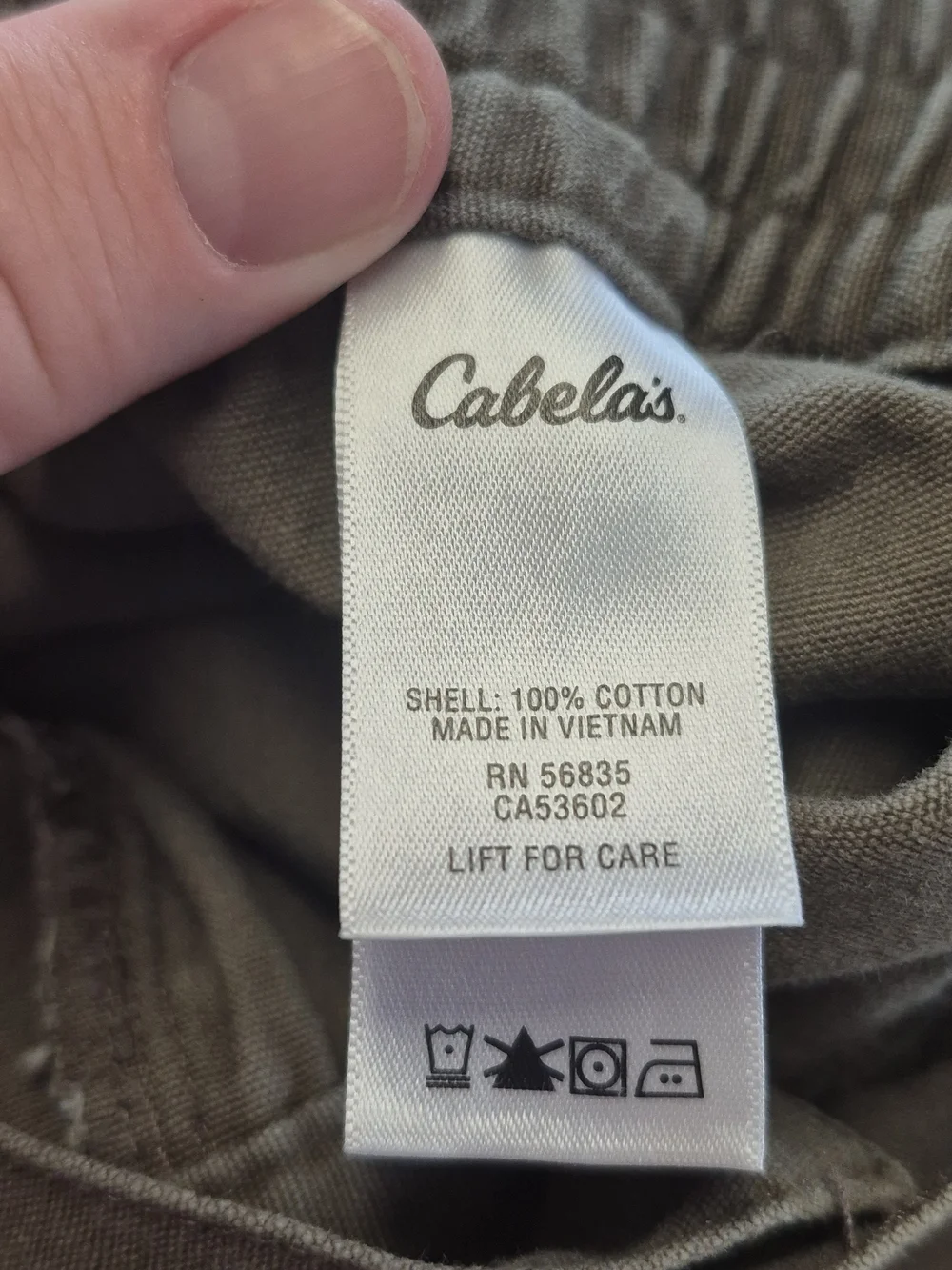 Cabelas Mens Cargo Shorts Size 44 Brown Elastic Button Zip Canvas Outdoor Hiker