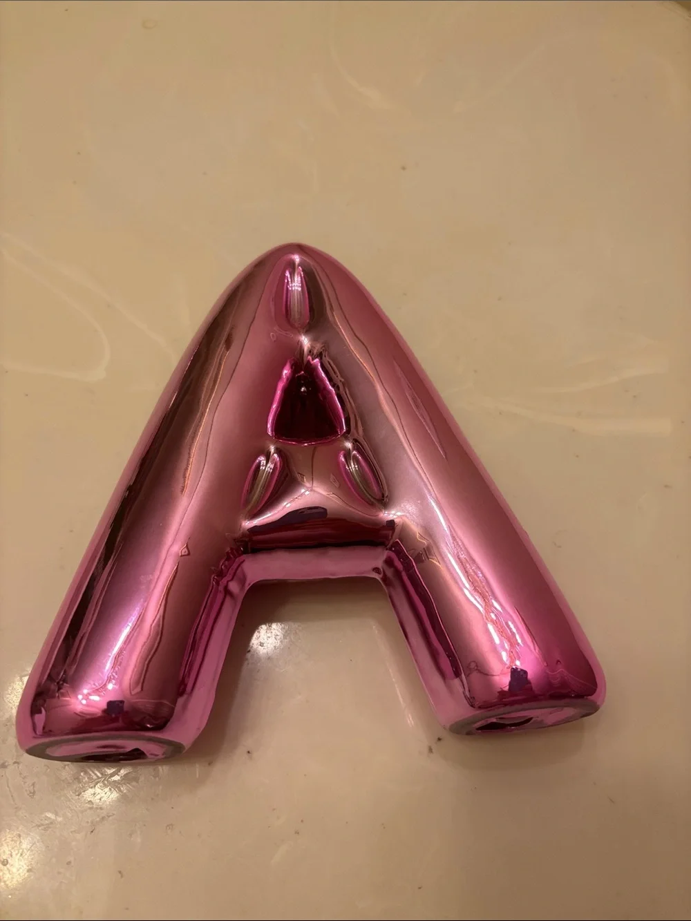 Pink Metallic Decorative Letter A Accent | Home Accents