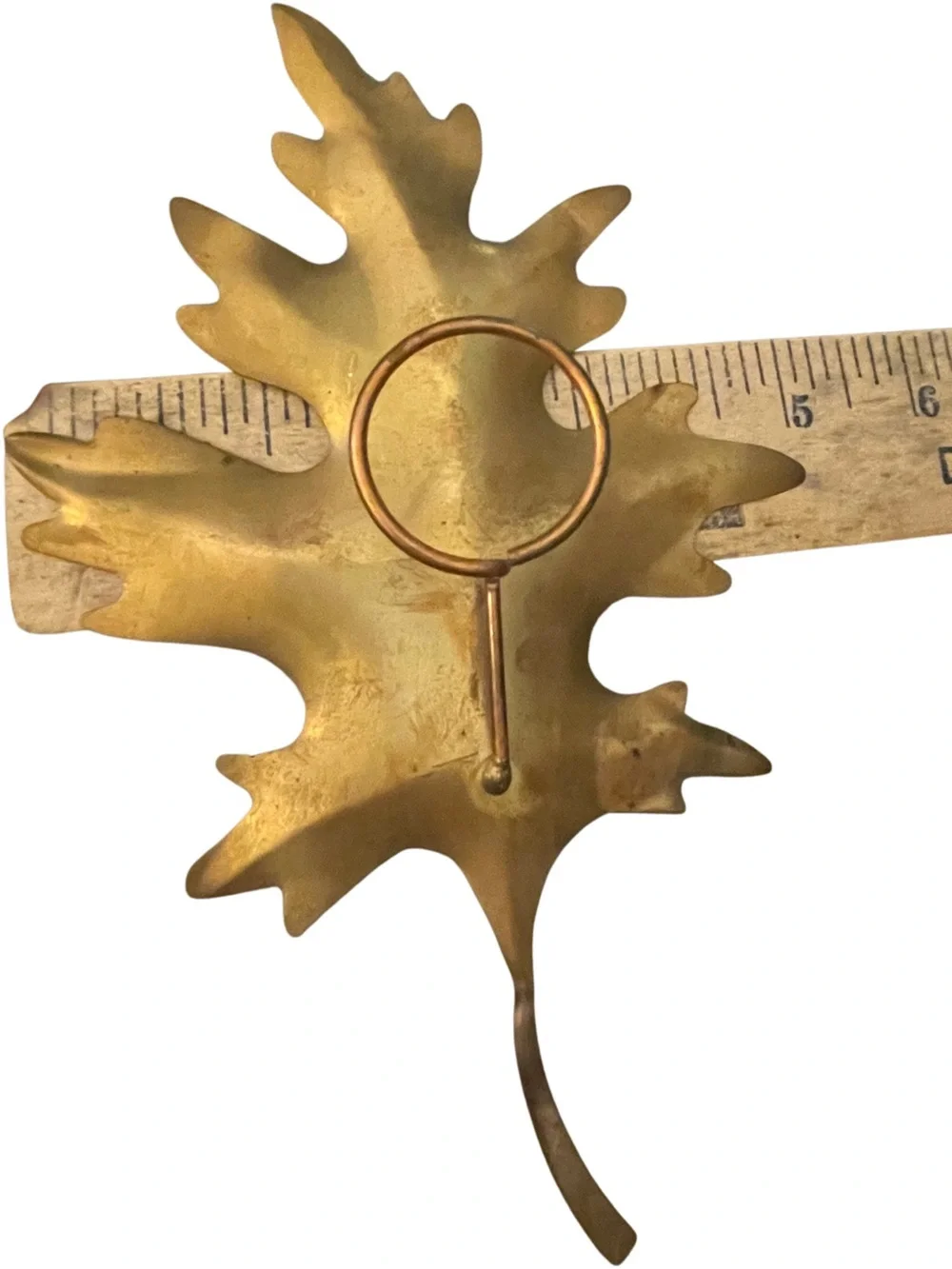 Vintage Set of 3 MCM Brass Oak Leaf Wall Art Hanging 3D Metal Plaques 8