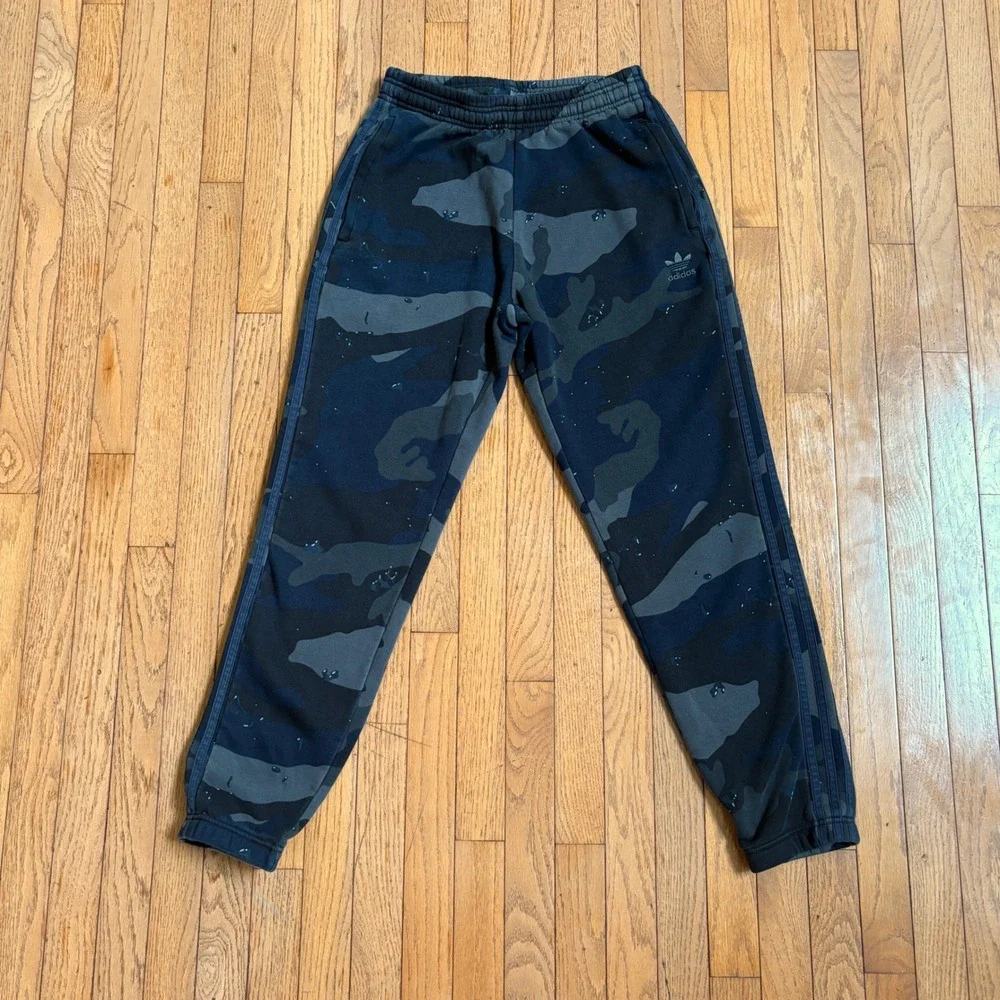 Adidas Originals Mens Camo Graphic Joggers Sweatpants Medium Gorpcore Blue Black