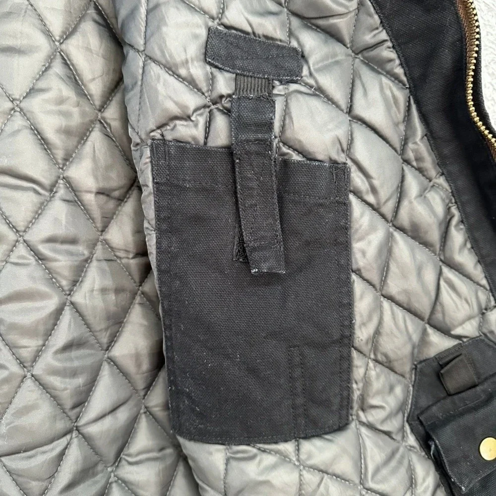 Venado Men's 2XL Concealed Carry Black Canvas Quilted Vest Full Zip Utility