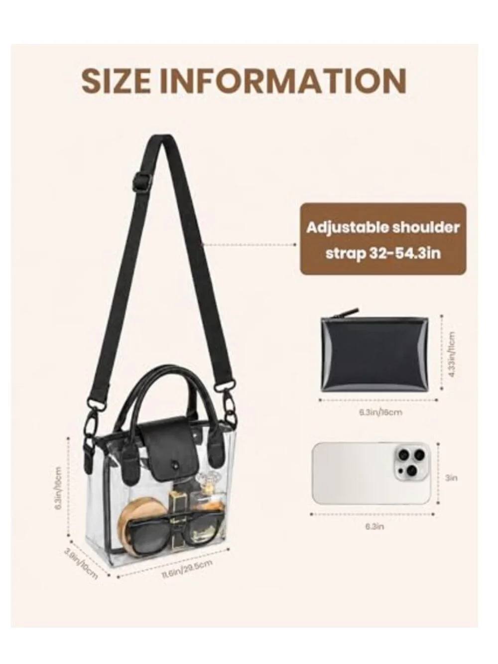 N/A clear crossbody