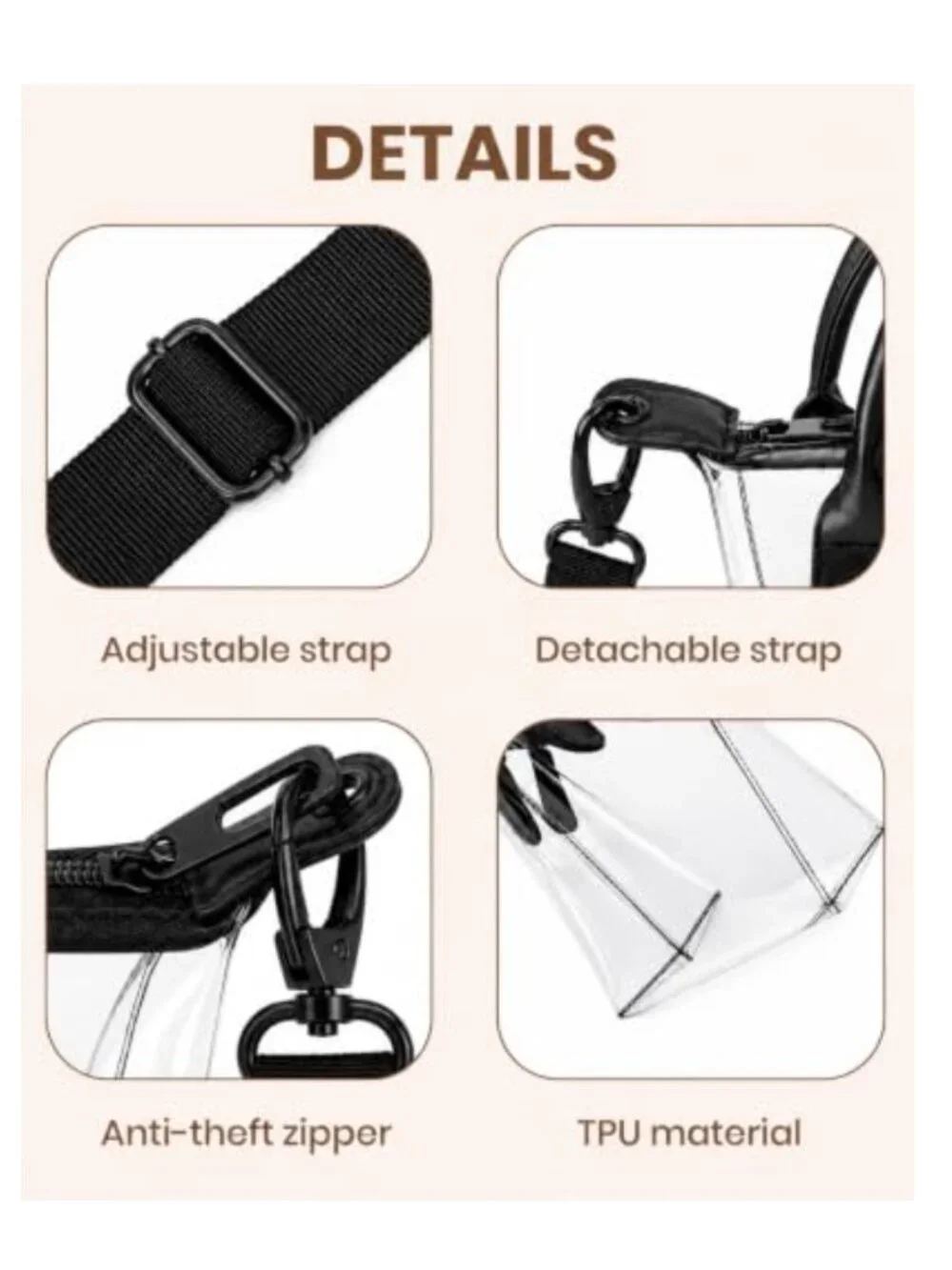 N/A clear crossbody