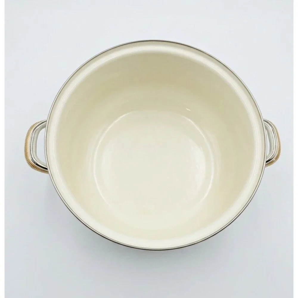 XJL 24cm Enamel Stockpot w/ Lid, 3.6 qt Multicolor Double Handle