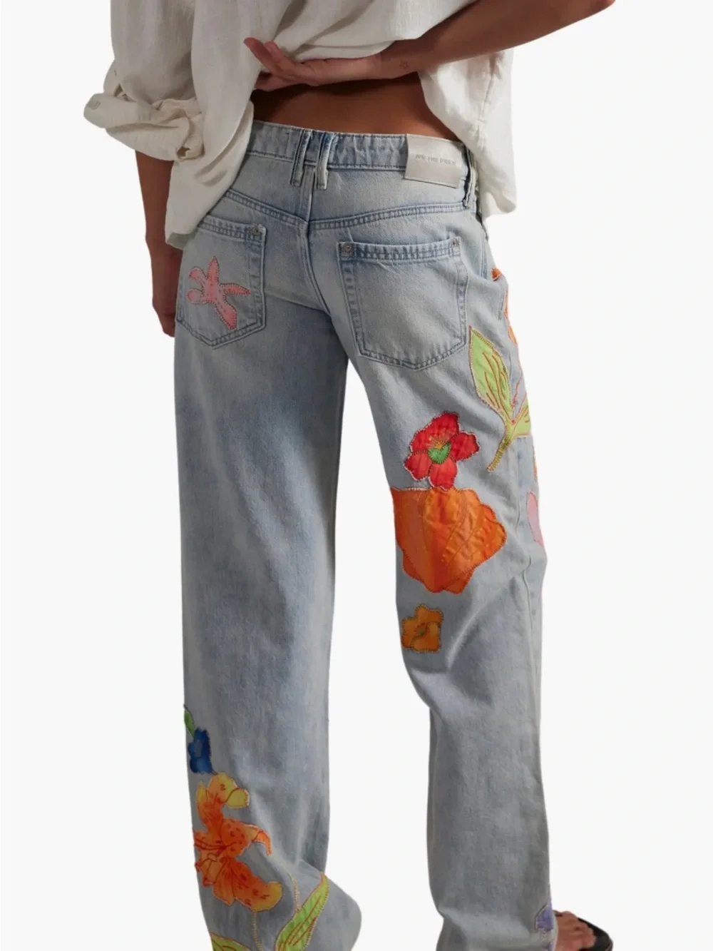 Free People We The Free Surfside Patchwork Jeans Size 31 NWT -