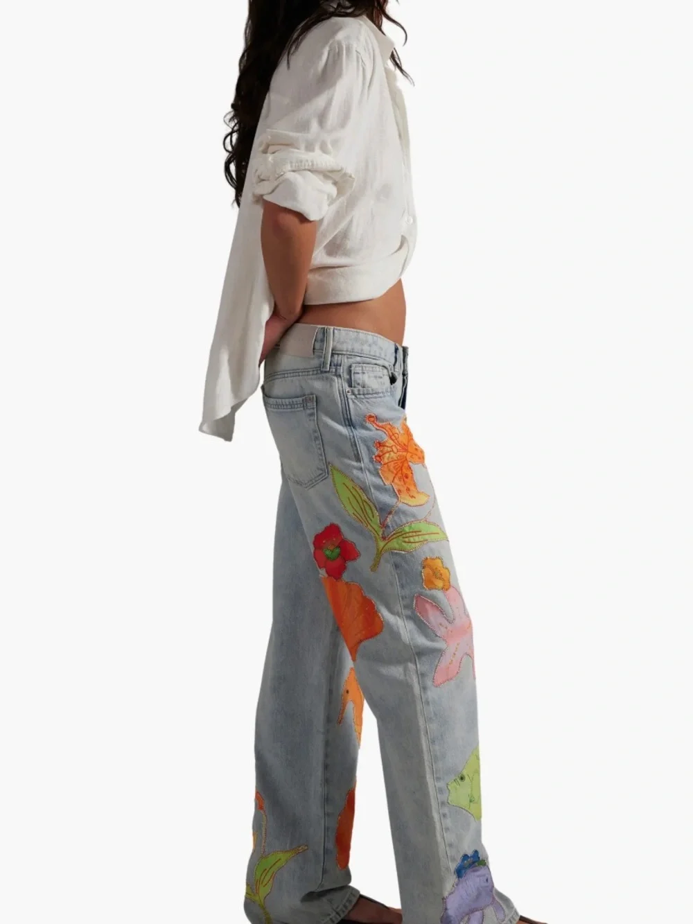 Free People We The Free Surfside Patchwork Jeans Size 31 NWT -