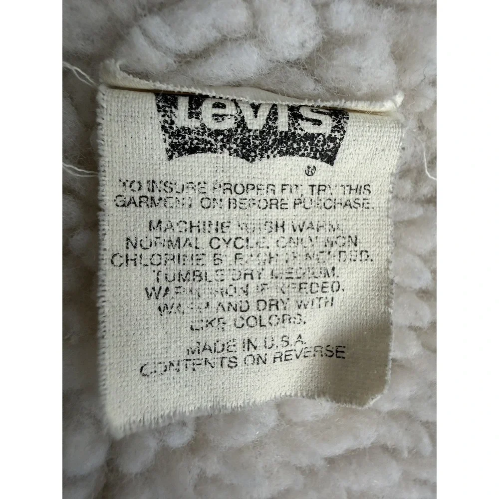 Vintage 90s Levi's 70609 Sherpa Lined Type‎ 3 Trucker Jacket Men's L Made in USA