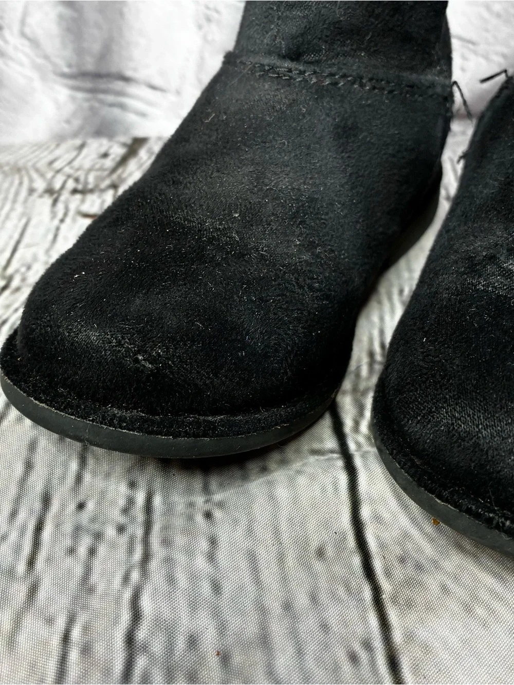 5/$20‎ Crazy 8 Toddler Girls Black Pleather Bow Faux Suede Tall Boots Sz 9 AS IS