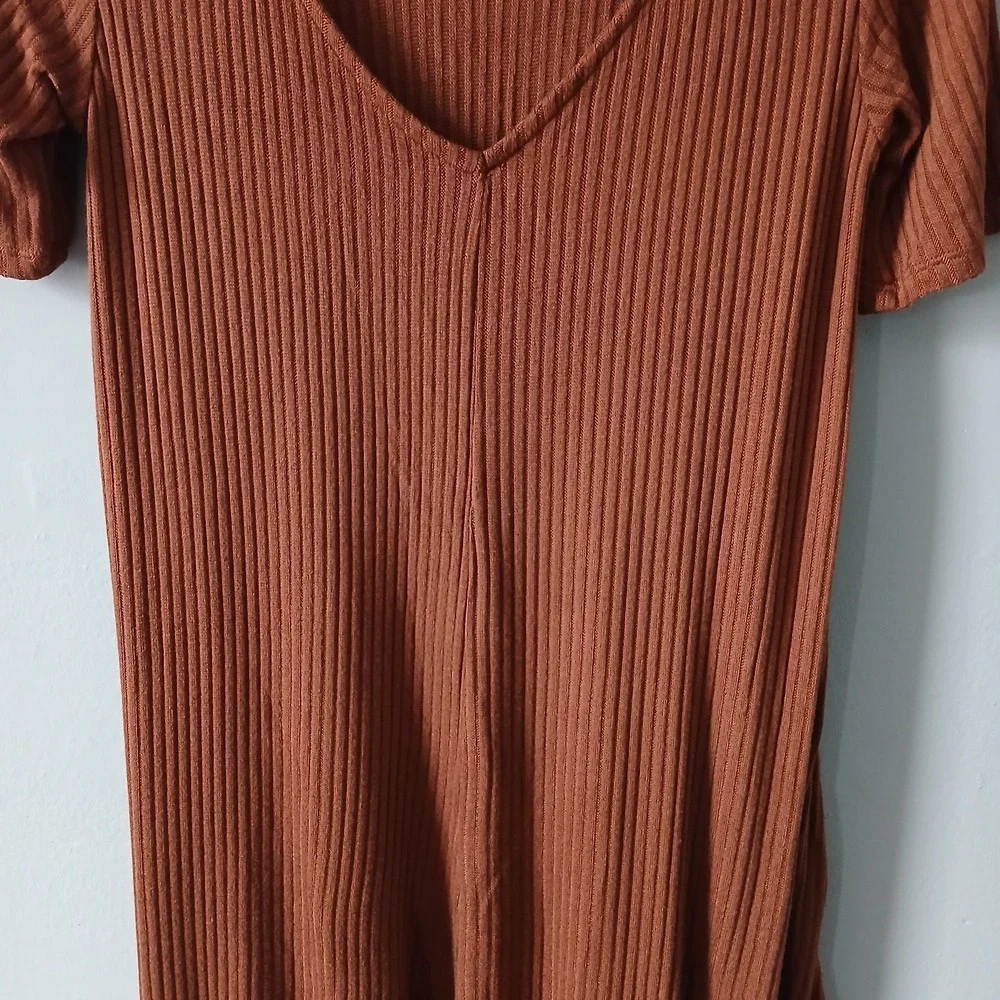 American Eagle Outfitters Women's Size Small Brown Mini‎ Knit Dress Keyhole Back