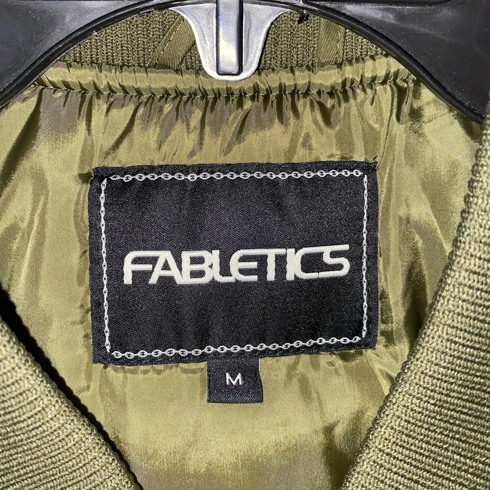 NWT Fabletics Iconic Bomber Jacket‎ Women's Medium In Dark Moss
