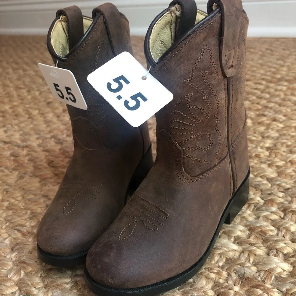 New: Masterson Leather Cowboy Boots. Unisex. Size 5.5