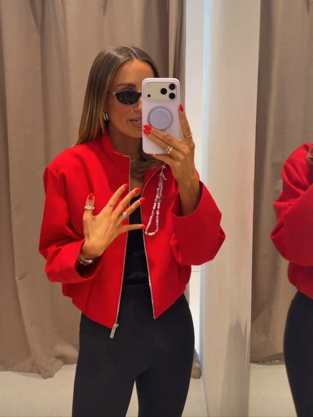ZARA STAND-UP COLLAR BOMBER JACKET