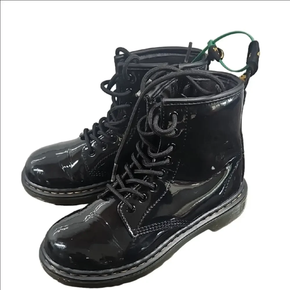 Dr. Martens 1460 Youth Black Patent Leather Lace-Up Boots | Size 1 | AirWair