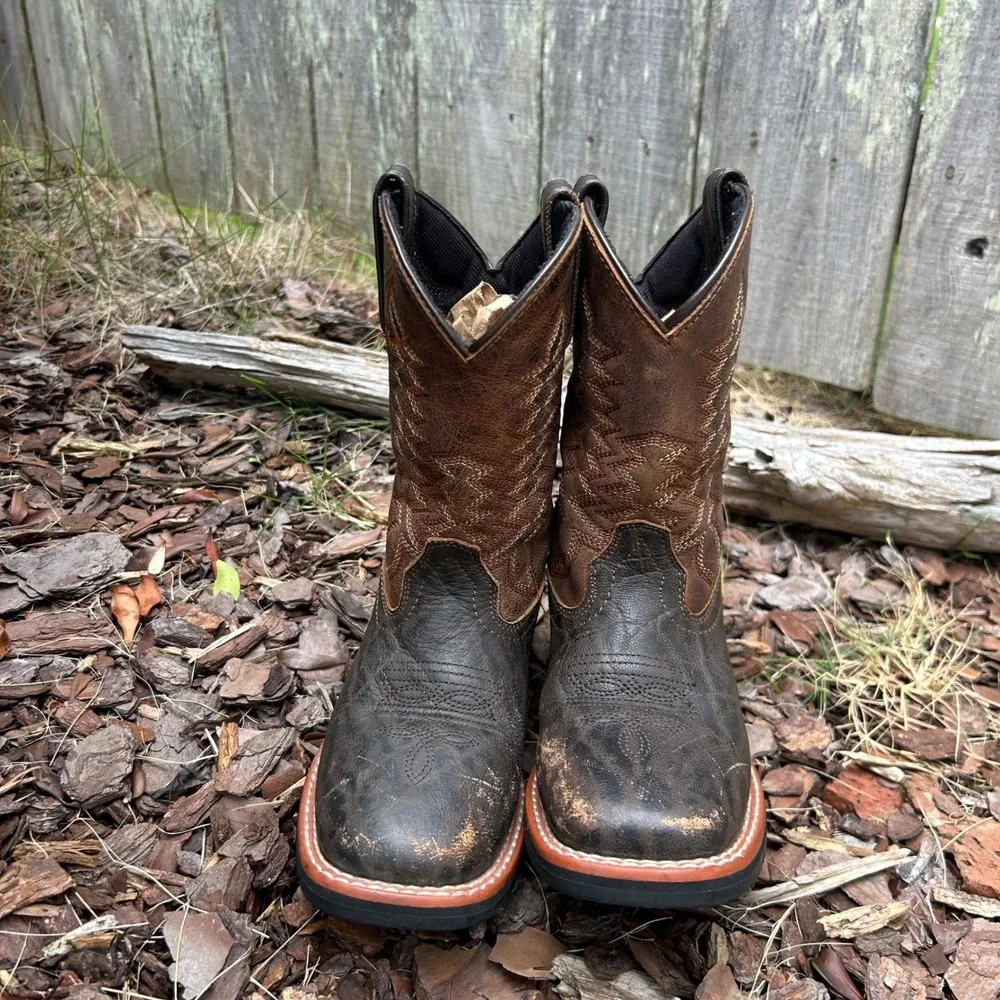 Dan Post Childrens Brown‎ Leather Western Cowboy Boots PC2945 Size 12.5D