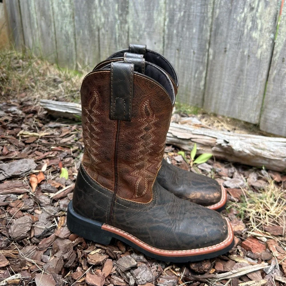 Dan Post Childrens Brown‎ Leather Western Cowboy Boots PC2945 Size 12.5D