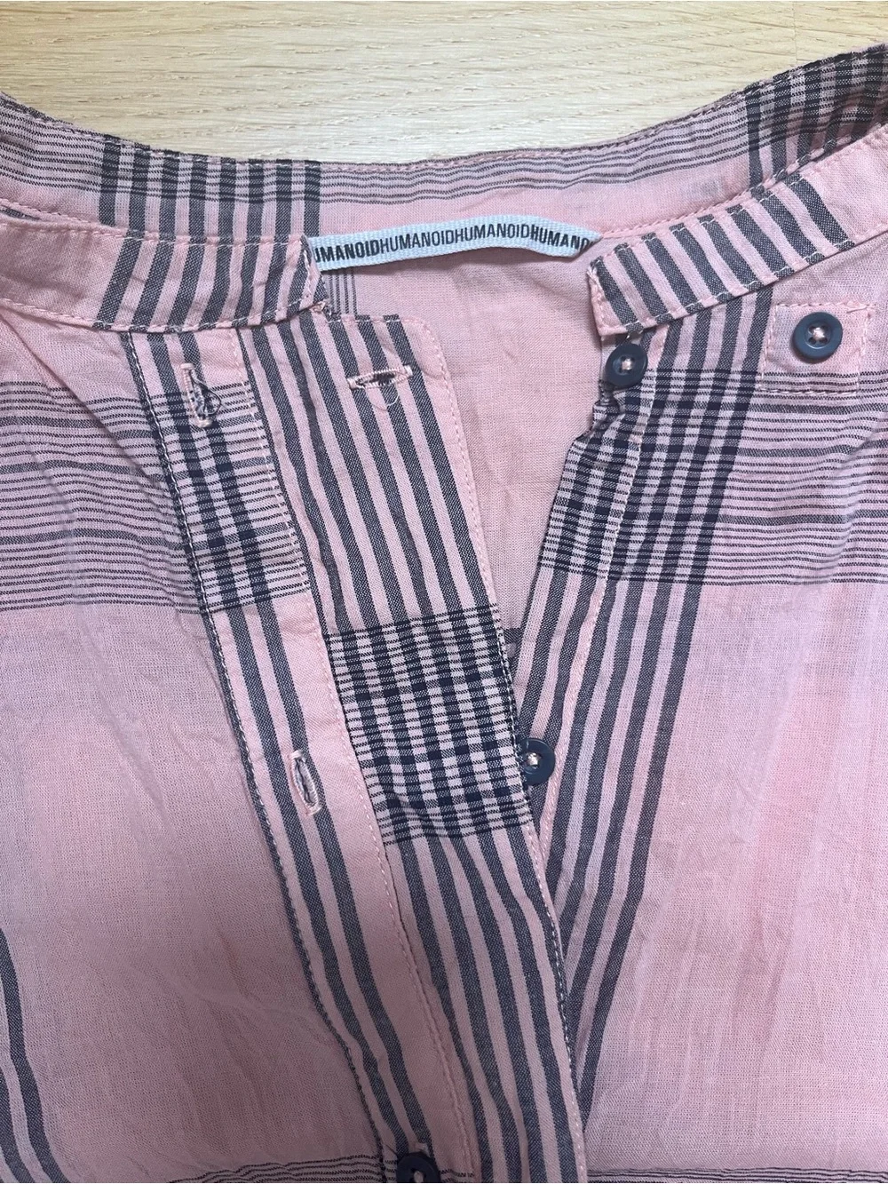 Humanoid Cotton Plaid Tie-Waist Dress
