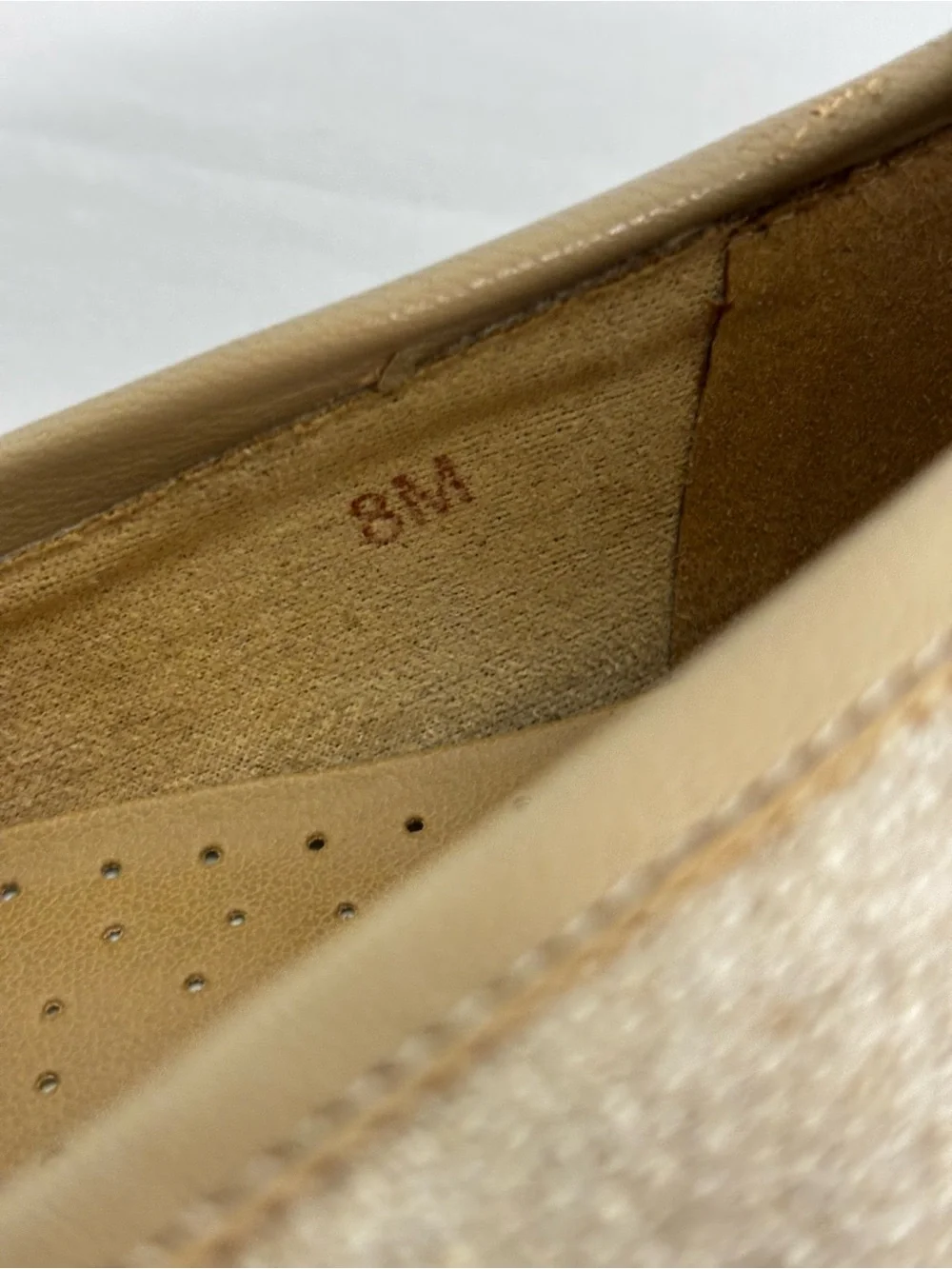 VANELi Womens 8M Beige Linen Loafers Tortoise Chain Pointed Toe Flats