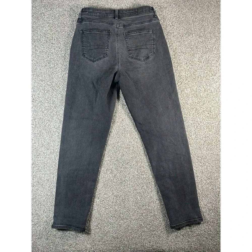 American Eagle Outfitters Jeans‎ Womens 4 Black Cotton Denim Mom Curvy Stretch