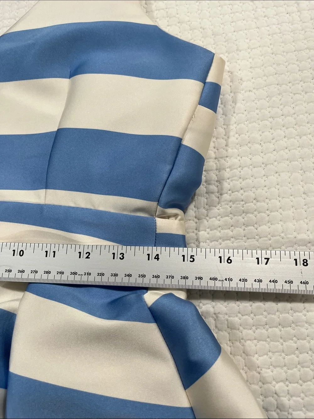 Topshop Blue and Cream Striped V‑Neck Party Dress