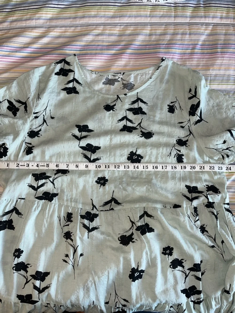 Light Mint Floral Tiered Maxi Dress -‎ Unbranded 2X