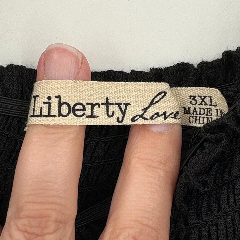 Liberty Love Womens Black Smocked Tiered Ruffle Strap Maxi Dress‎ Plus Size 3XL