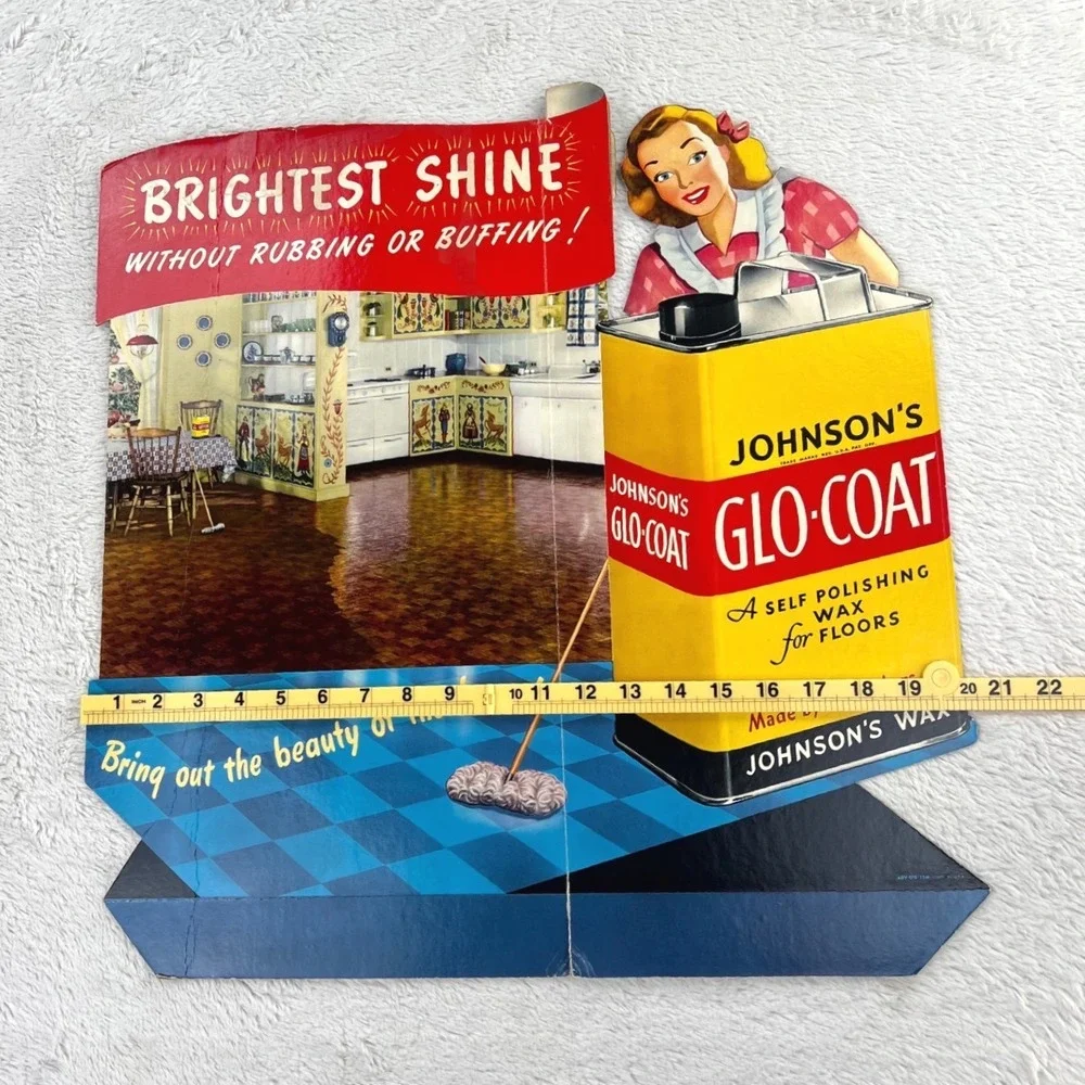 1940s Johnson Glo-Coat Wax Vintage Advertising Sign‎ 21