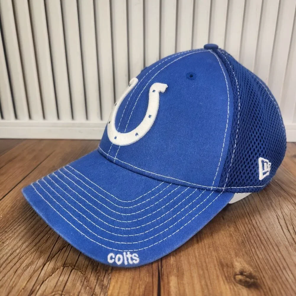 Indianapolis Colts New Era 39thirty Sz M/L Hat Cap Blue Horseshoe NFL Football