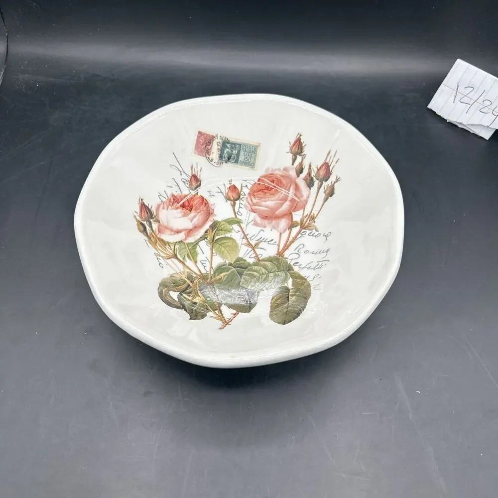 Effetti ď Arte Decorative Painted Bowl 8.5 in Handmade In Italy - With Crazing