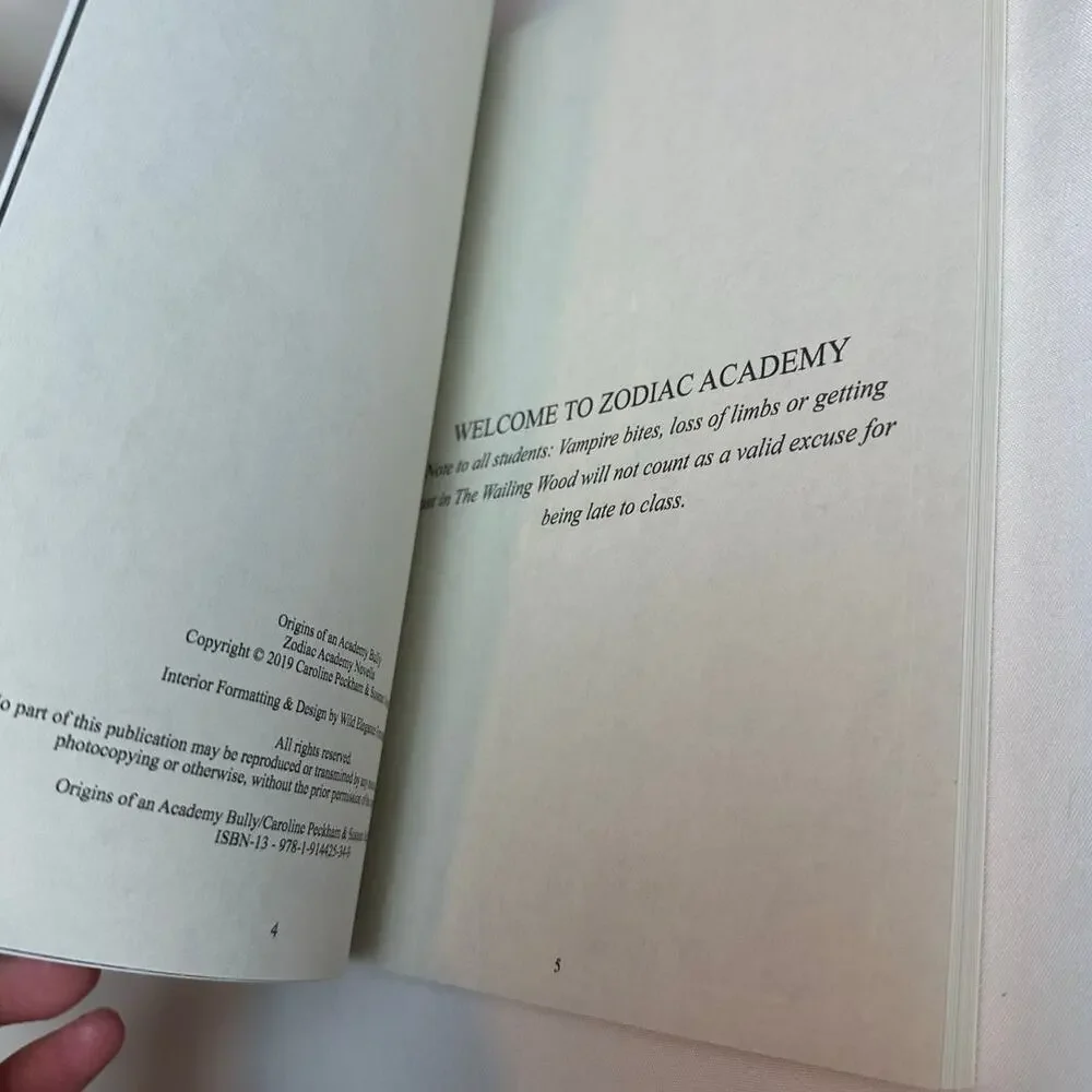 Origins of an Academy Bully Peckham Valenti Paperback Zodiac Academy Prequel