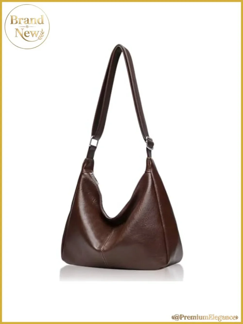 Women's Slouchy Hobo Vegan Leather Shoulder Bag Crossbody Purse