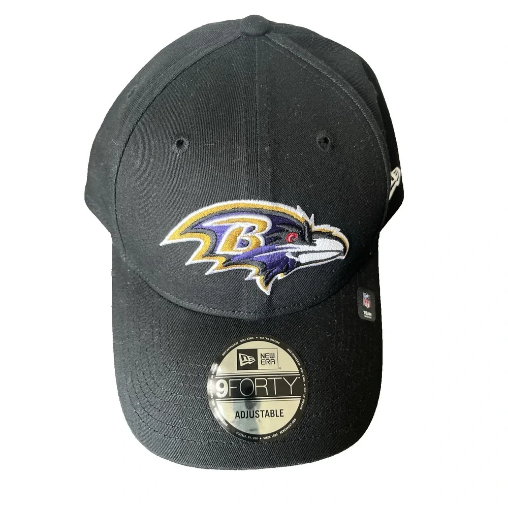 Baltimore Ravens New Era 9Forty Black Adjustable Snapback Hat Cap‎
