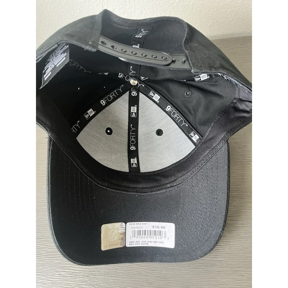 Baltimore Ravens New Era 9Forty Black Adjustable Snapback Hat Cap‎
