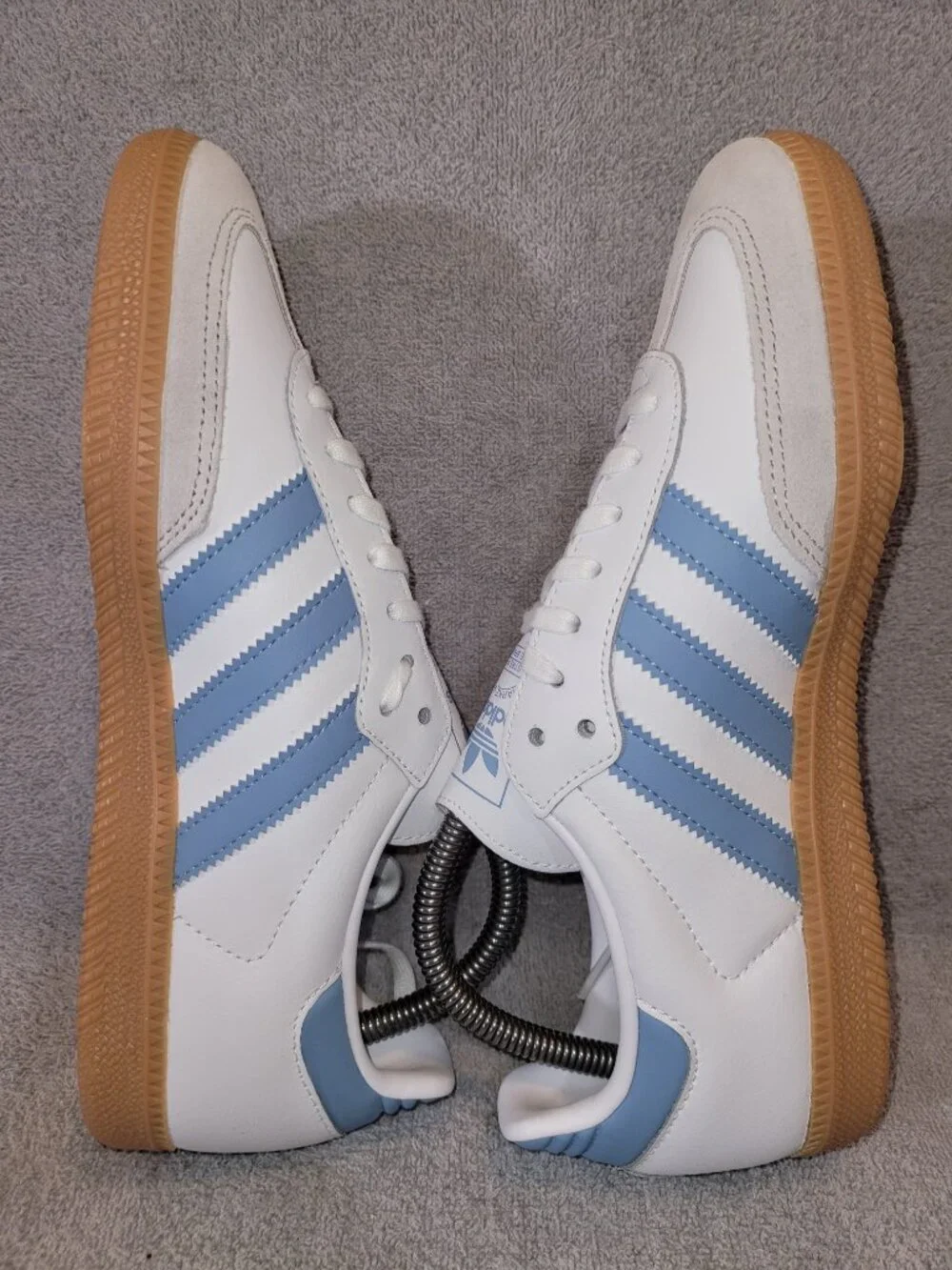 Adidas Samba OG Big Kids Size 7 White Ash Blue excellent #2329 any