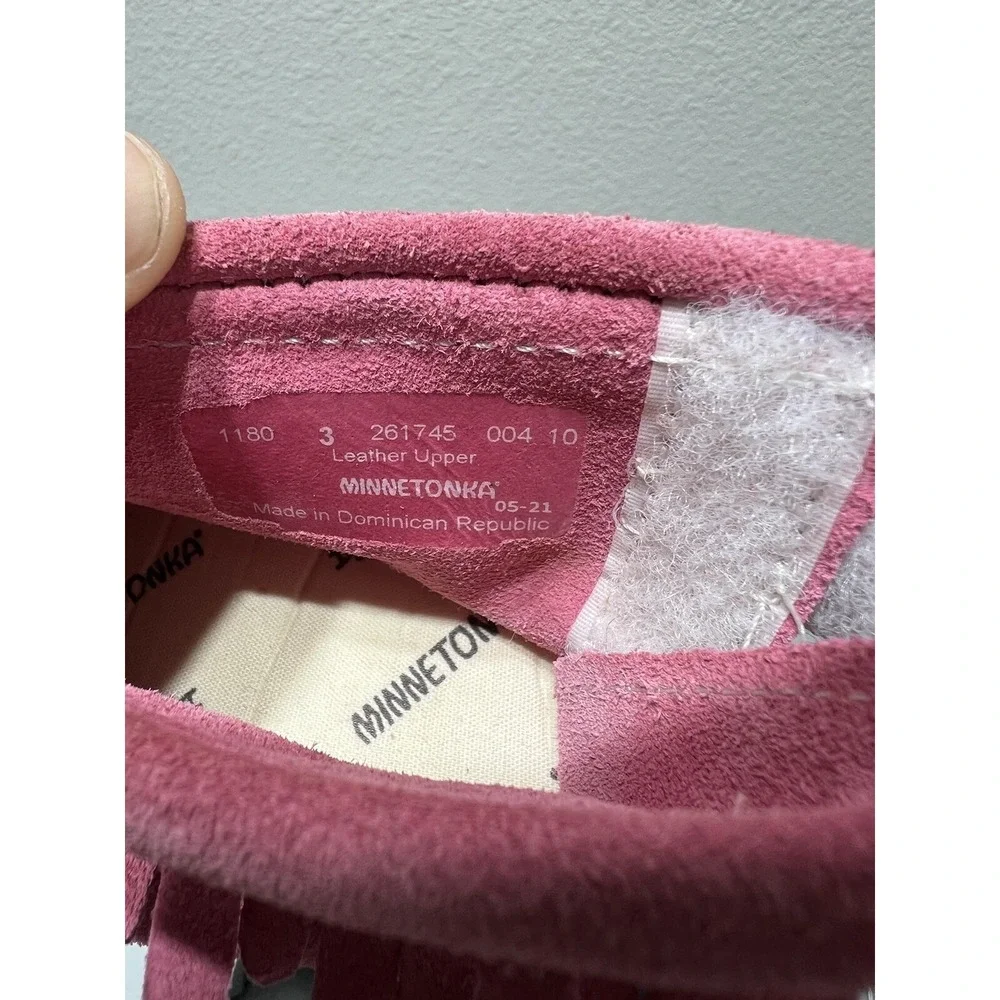 MINNETONKA Baby Toddler Size‎ 3 PINK FRINGED ANKLE BOOTS Girls Ankle Bootie