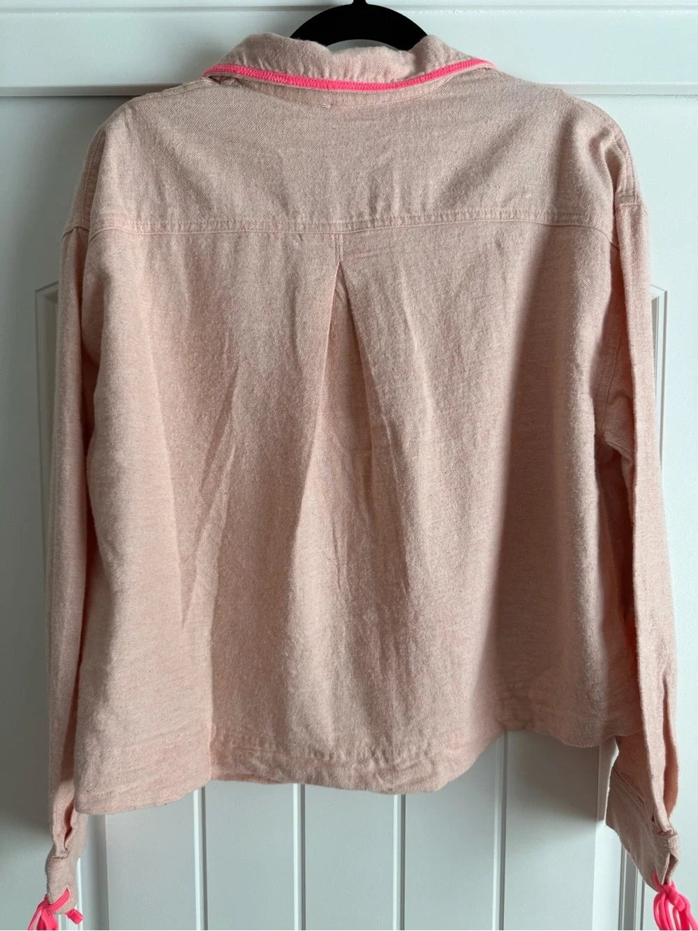 Free People Close to Home Flannel Set Neon Peach