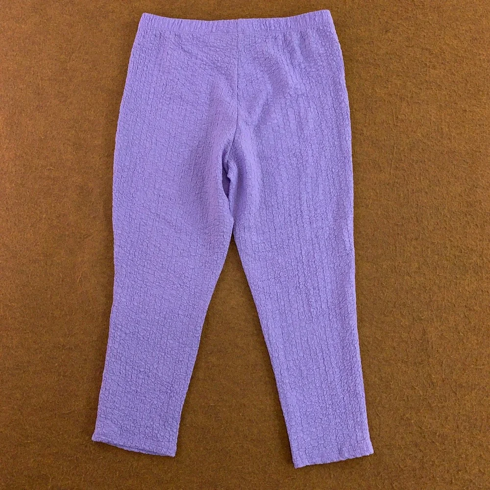 Fashion Nova Womens Medium Purple Textured Popcorn Knit Cropped Pants New