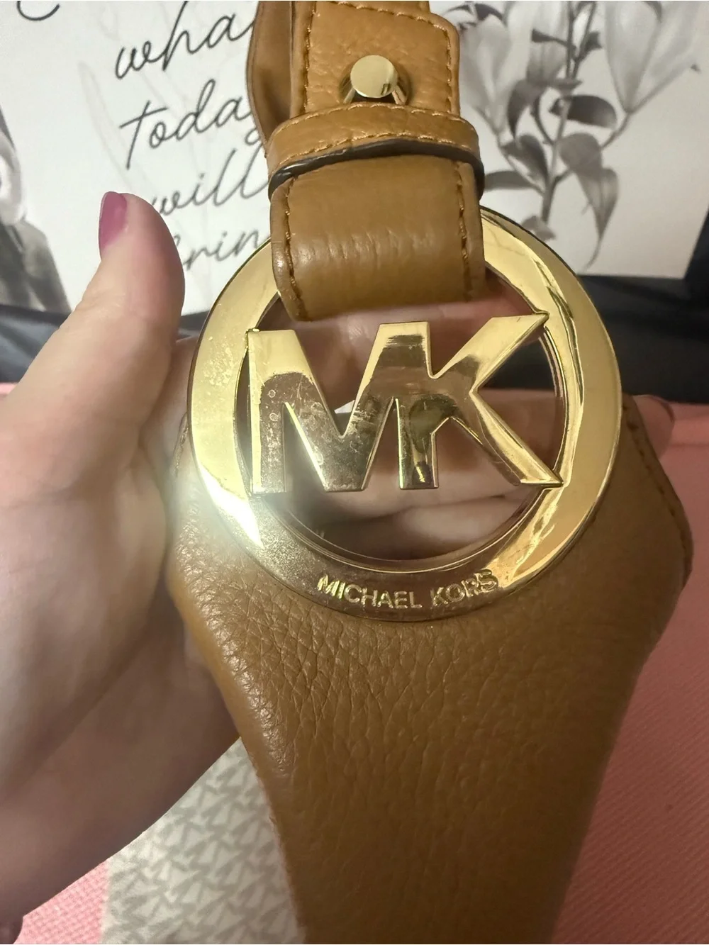 Michael Kors Tan and Brown Shoulder Bag