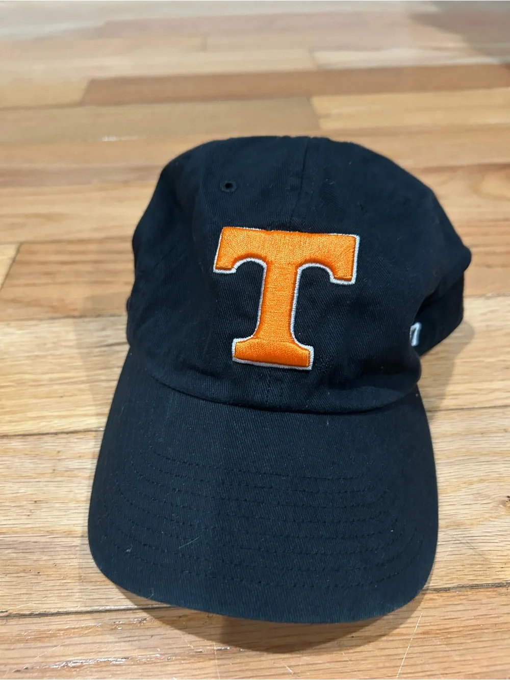 Black Baseball Cap with Orange 'T' Patch University of Tennessee